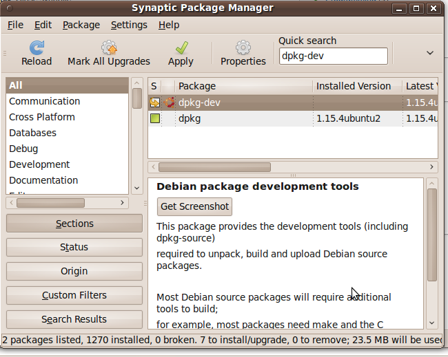 Synaptic package Manager. Пакетный менеджер. Analog synaptic package Manager.